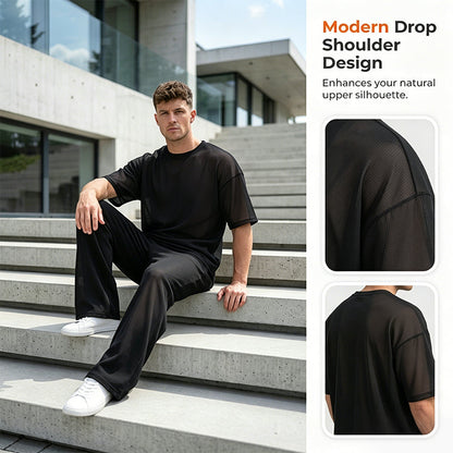 🎁 Nur für kurze Zeit: 50 % Rabatt! 👔 2-teiliges Set: Herren-T-Shirt & weite Hose – Trendig, bequem & sofort tragbar 💥