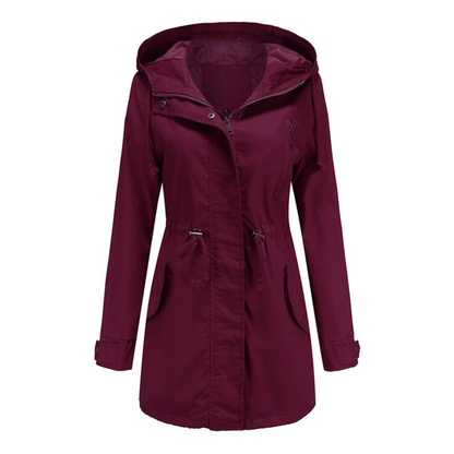 Wasserabweisende Damenjacke mit Kapuze für Frühling und Herbst