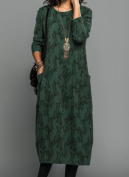 Winterkleid Damen warm gemütlich elegant mit Rundhals