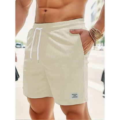 Lässige gestreifte Shorts für Herren mit Kordelzug