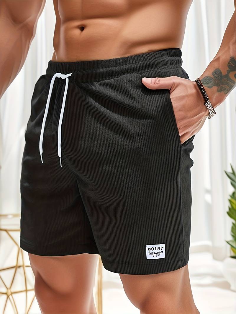 Lässige gestreifte Shorts für Herren mit Kordelzug