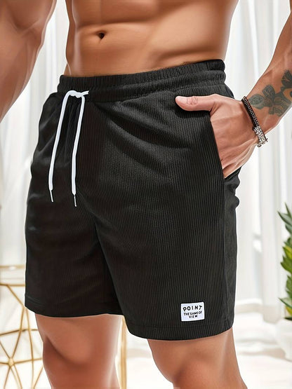 Lässige gestreifte Shorts für Herren mit Kordelzug