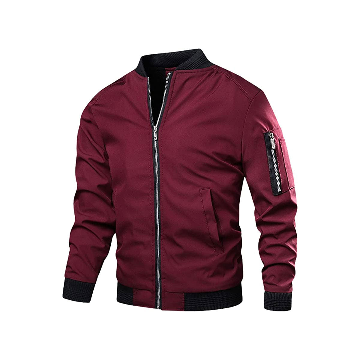 Leichte Herren Bomberjacke mit Ärmeltasche und Reißverschluss