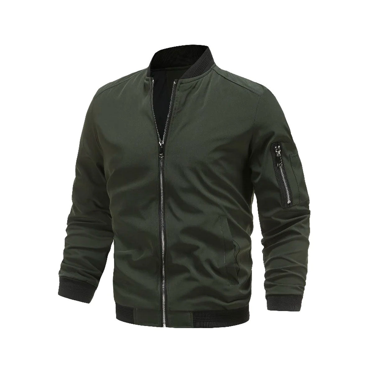 Leichte Herren Bomberjacke mit Ärmeltasche und Reißverschluss