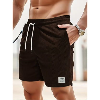 Lässige gestreifte Shorts für Herren mit Kordelzug