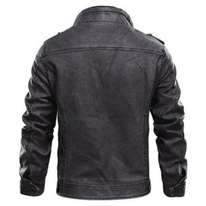 Herren Lederjacke mit hohem Kragen