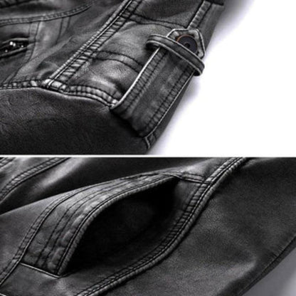 Herren Lederjacke mit hohem Kragen