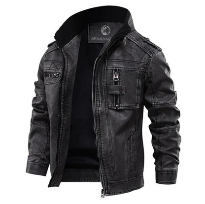 Herren Lederjacke mit hohem Kragen