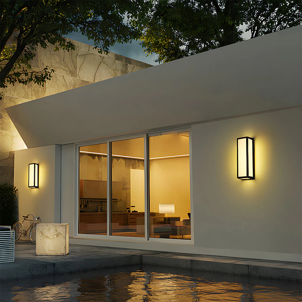 Moderne schwarze Hardware wasserdichte LED -Wandleuchte im Freien