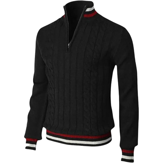 Stilvoller Herrenpullover mit halbem Reißverschluss
