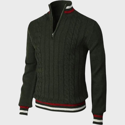 Stilvoller Herrenpullover mit halbem Reißverschluss