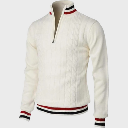 Stilvoller Herrenpullover mit halbem Reißverschluss