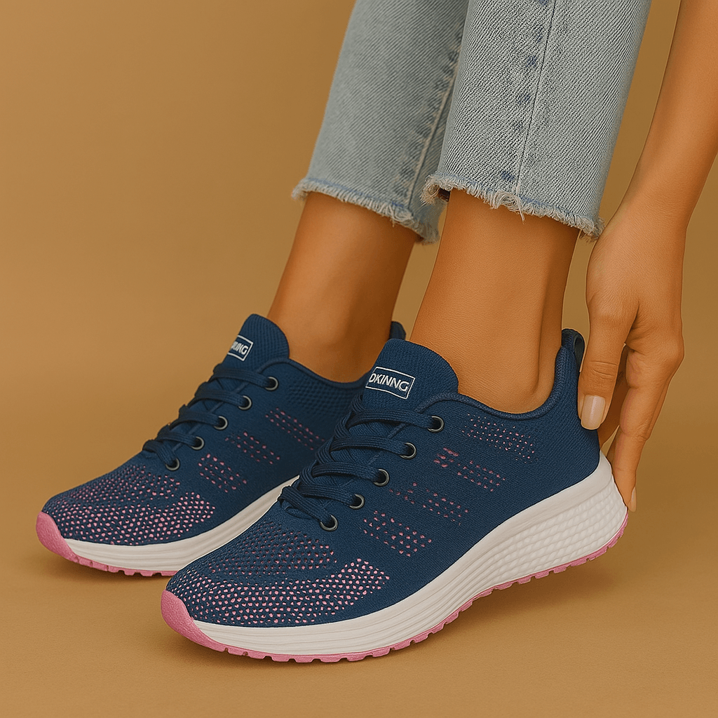 Damen Sneaker Atmungsaktiv Textil 4 cm Sohle