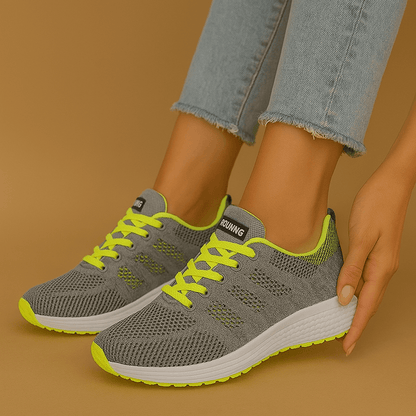 Damen Sneaker Atmungsaktiv Textil 4 cm Sohle