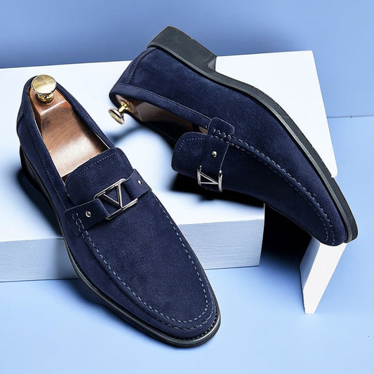 Herren Wildleder Loafer mit Metallschnalle