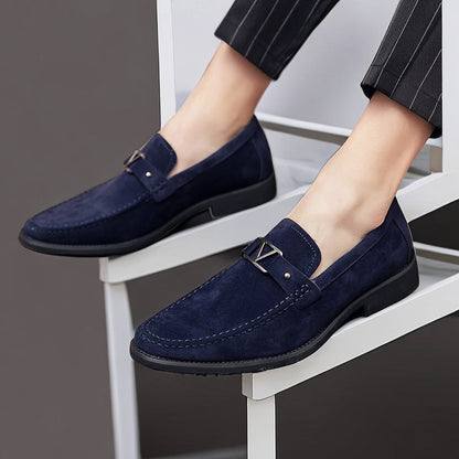 Herren Wildleder Loafer mit Metallschnalle