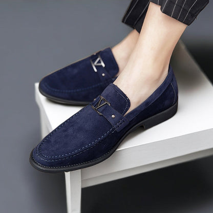 Herren Wildleder Loafer mit Metallschnalle