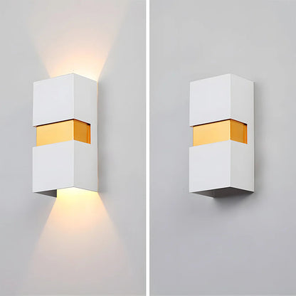 Moderne rechteckige Doppelkopf -LED -Wandlampe im Freien