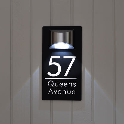Personalisierte moderne Solar-Haustürschild