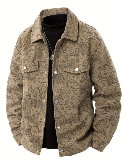 Lässige Herren Cordjacke mit Muster