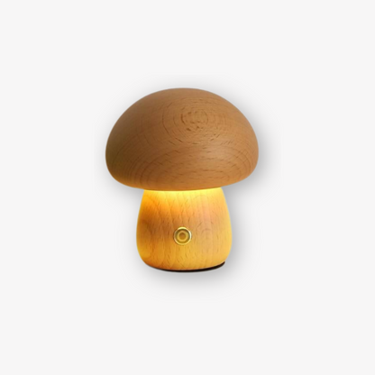 Holz Pilz Tischlampe