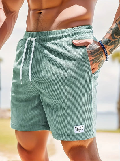 Lässige gestreifte Shorts für Herren mit Kordelzug