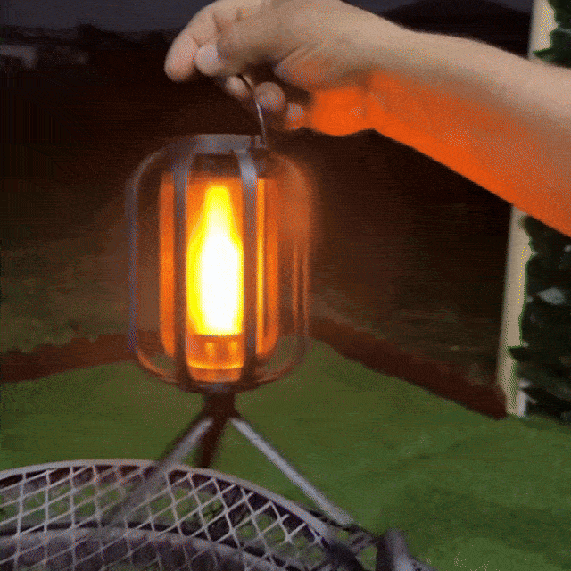 Solarlaterne mit Flammeneffekt für Außenbereich