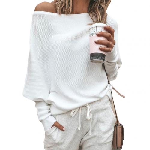 Damen Pullover One-Shoulder Langarm
