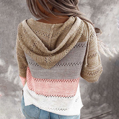Damen Kapuzenstrickjacke