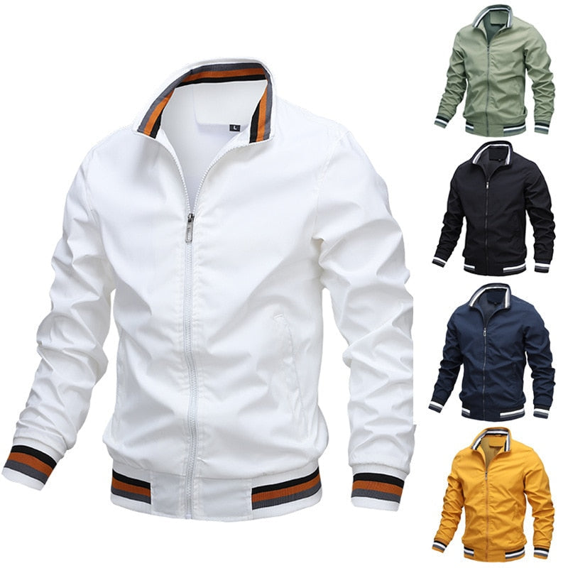 Leichte Herren Übergangsjacke mit Reißverschluss und Kontrastdetails