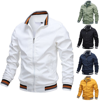 Leichte Herren Übergangsjacke mit Reißverschluss und Kontrastdetails