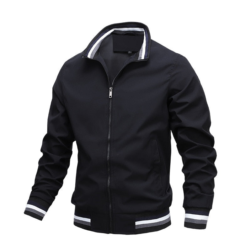 Leichte Herren Übergangsjacke mit Reißverschluss und Kontrastdetails