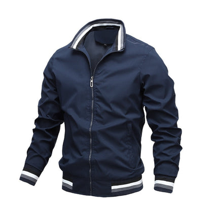 Leichte Herren Übergangsjacke mit Reißverschluss und Kontrastdetails