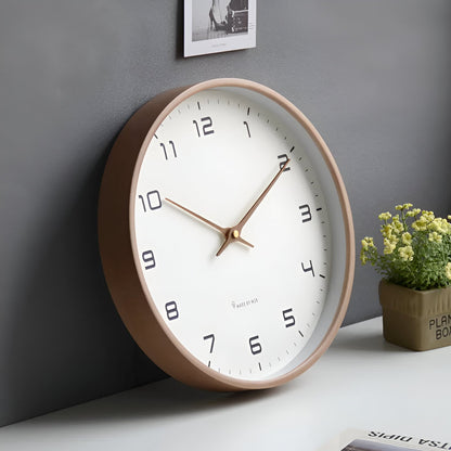 Minimalistische Holz Wanduhr Rund
