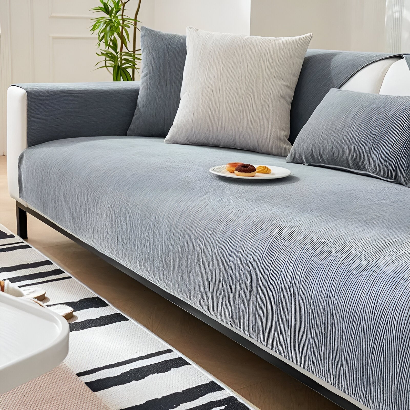 UniQuilted | Hochdichter Chenille Sofabezug Mit Silikonrückseite