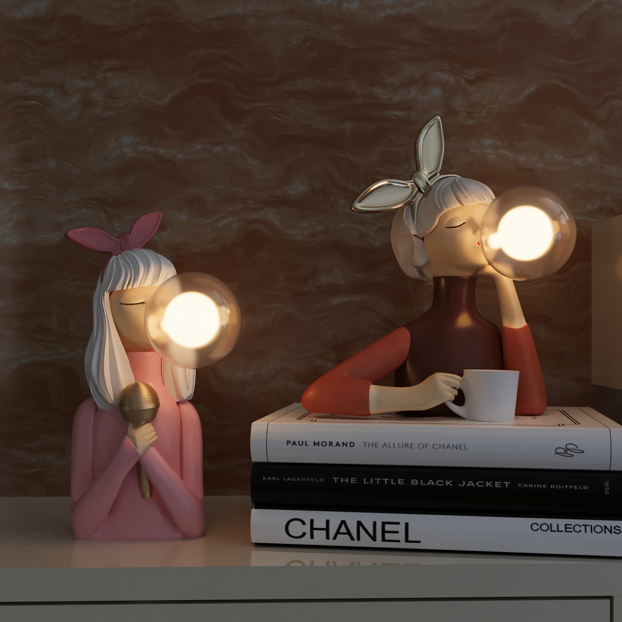 SorellaLuce Tischlampe Skulptural Modern Beige für Wohnzimmer