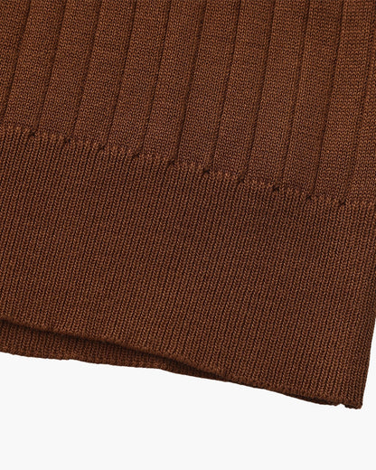 Herren Strickhemd kurzarm ohne Knopfleiste – Feinstrick mit Kragen