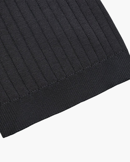 Herren Strickhemd kurzarm ohne Knopfleiste – Feinstrick mit Kragen