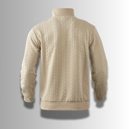 Herren Pullover Merinowolle halb Reißverschluss