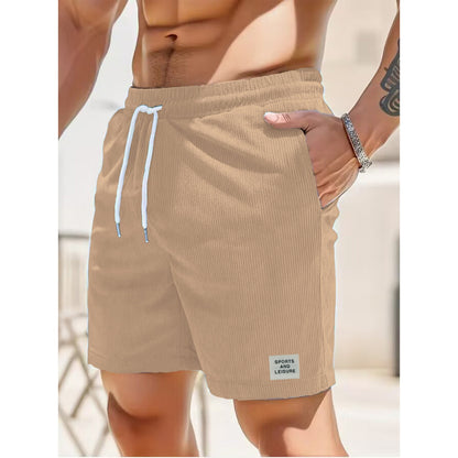 Lässige gestreifte Shorts für Herren mit Kordelzug
