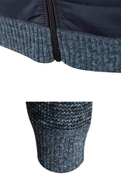 Herren Strickjacke mit Reißverschluss und hohem Kragen