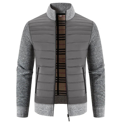 Herren Strickjacke mit Reißverschluss und hohem Kragen