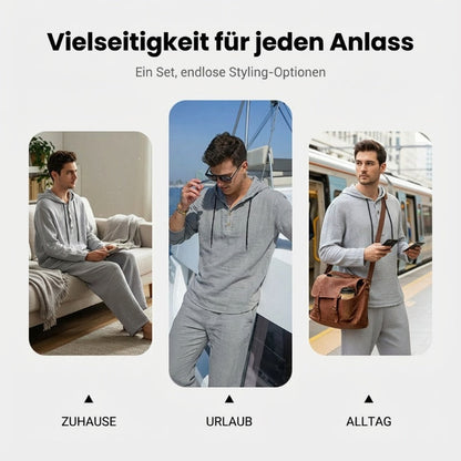 Herren Kapuze Casual Loose Top & Hose 2-teiliges Set