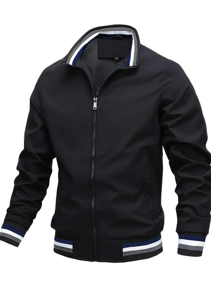 Herren Übergangsjacke mit Kragen aus Polyester für Alltag Sportlich
