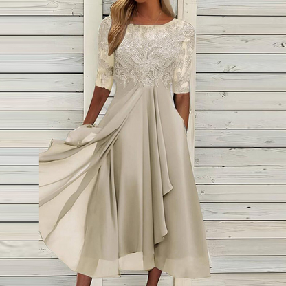 Spitzen Abendkleid Damen Elegant Ärmellos Festlich