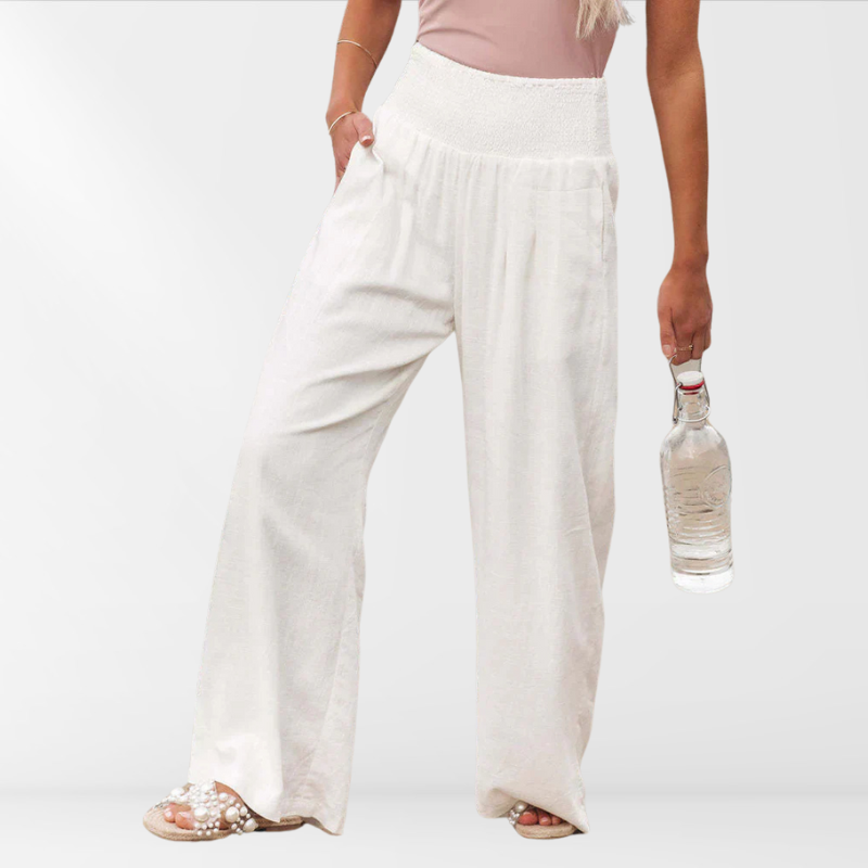 Damen-Hose Loose Fit aus Leinen und Baumwollegefühl