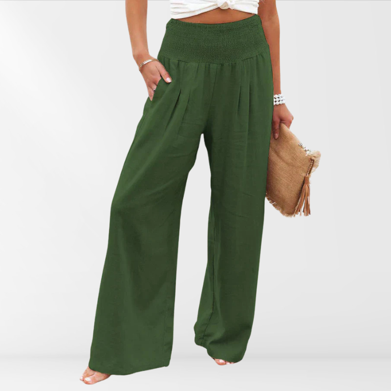 Damen-Hose Loose Fit aus Leinen und Baumwollegefühl