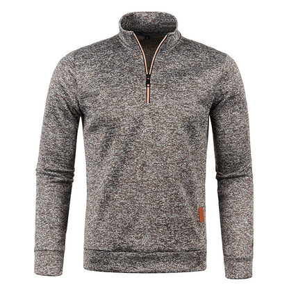 Herren Strickpullover mit Reißverschluss und Stehkragen