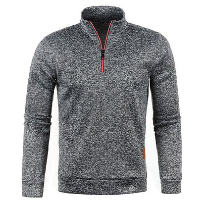 Herren Strickpullover mit Reißverschluss und Stehkragen