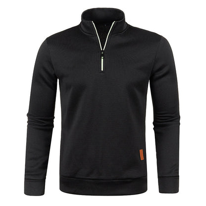 Herren Strickpullover mit Reißverschluss und Stehkragen
